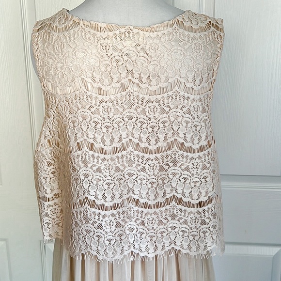 Forever 21 Plus Blush Lace and Tulle Sleeveless Party Dress Juniors Plus Sz 1X - Picture 7 of 16